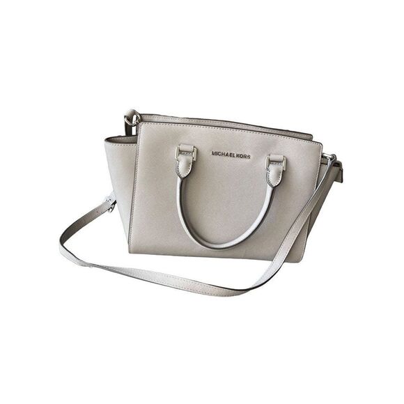 Michael Kors Selma Medium Satchel Crossbody Dark Dune Saffiano Leather - Picture 9 of 15